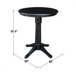 3-Piece Set Olivia Black 30 in Round Solid Wood Counter-height Dining Table and 2 Alexa Armless Stools by International Concepts 19 3-Piece Set Olivia Black 30 in Round Solid Wood Counter-height Dining Table and 2 Alexa Armless Stools by International Concepts -International Concepts Sales black international concepts dining room sets k46 36rt 27b s6132 2 76 1000