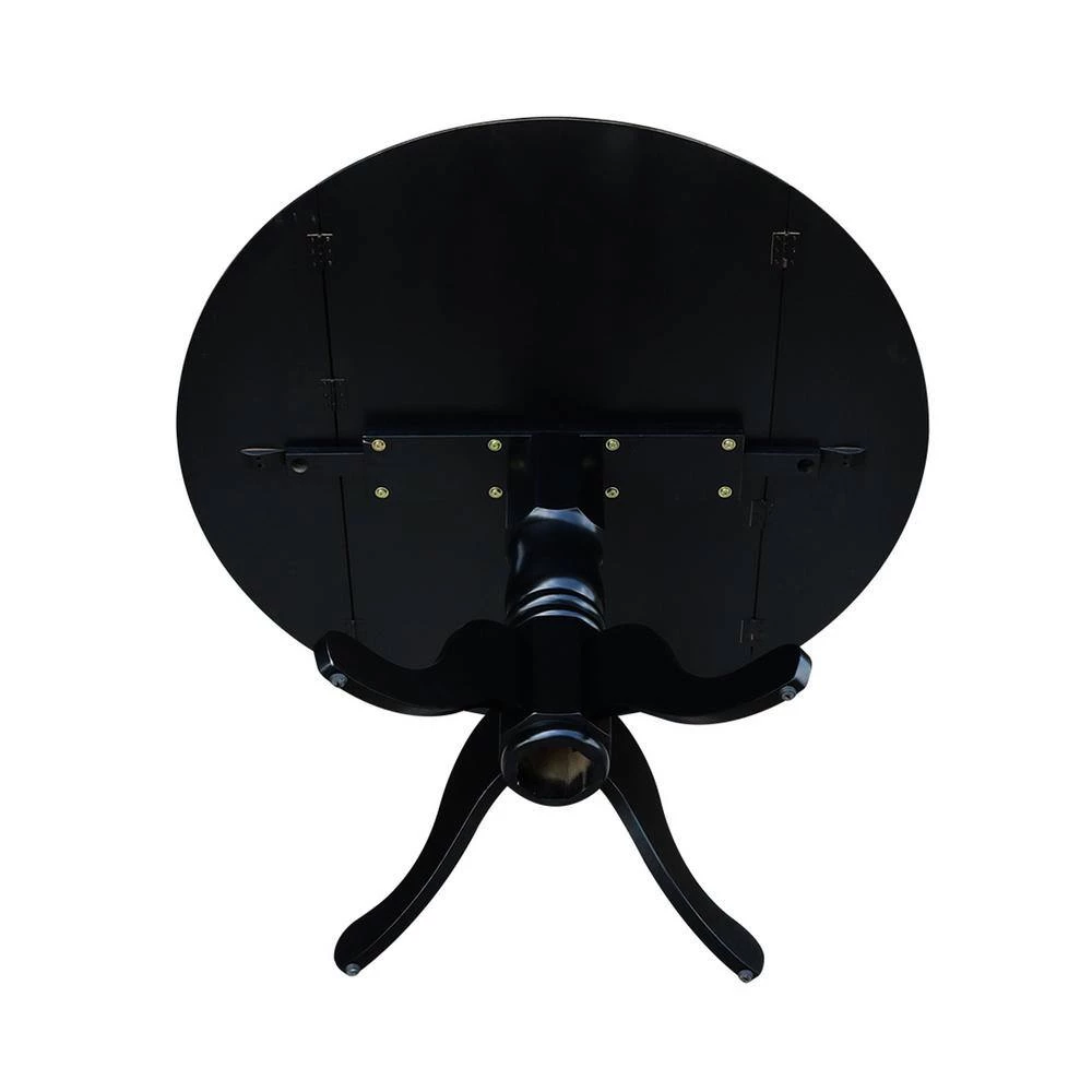 3-Piece 42 in. Black/Pecan Dual Drop Leaf Table Set with 2-Side Chairs by International Concepts 11 3-Piece 42 in. Black/Pecan Dual Drop Leaf Table Set with 2-Side Chairs by International Concepts - Image 11