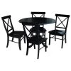 5-Piece 42 in. Black Dual Drop Leaf Table Set with 4-Side chairs by International Concepts