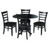 5-Piece 42 in. Black Dual Drop Leaf Table Set with 4-Side chairs by International Concepts