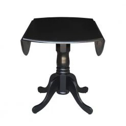 3-Piece 42 in. Black Dual Drop Leaf Table Set with 2-Side Chairs by International Concepts -International Concepts Sales black international concepts dining room sets k46 42dp c617p 1f 1000