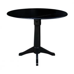 Laurel 3-Piece Black 42 in. Gathering Dropleaf Table and Madrid Stool Dining Set by International Concepts 18 Laurel 3-Piece Black 42 in. Gathering Dropleaf Table and Madrid Stool Dining Set by International Concepts -International Concepts Sales black international concepts dining room sets k46 42dpt 27b s402 2 77 1000