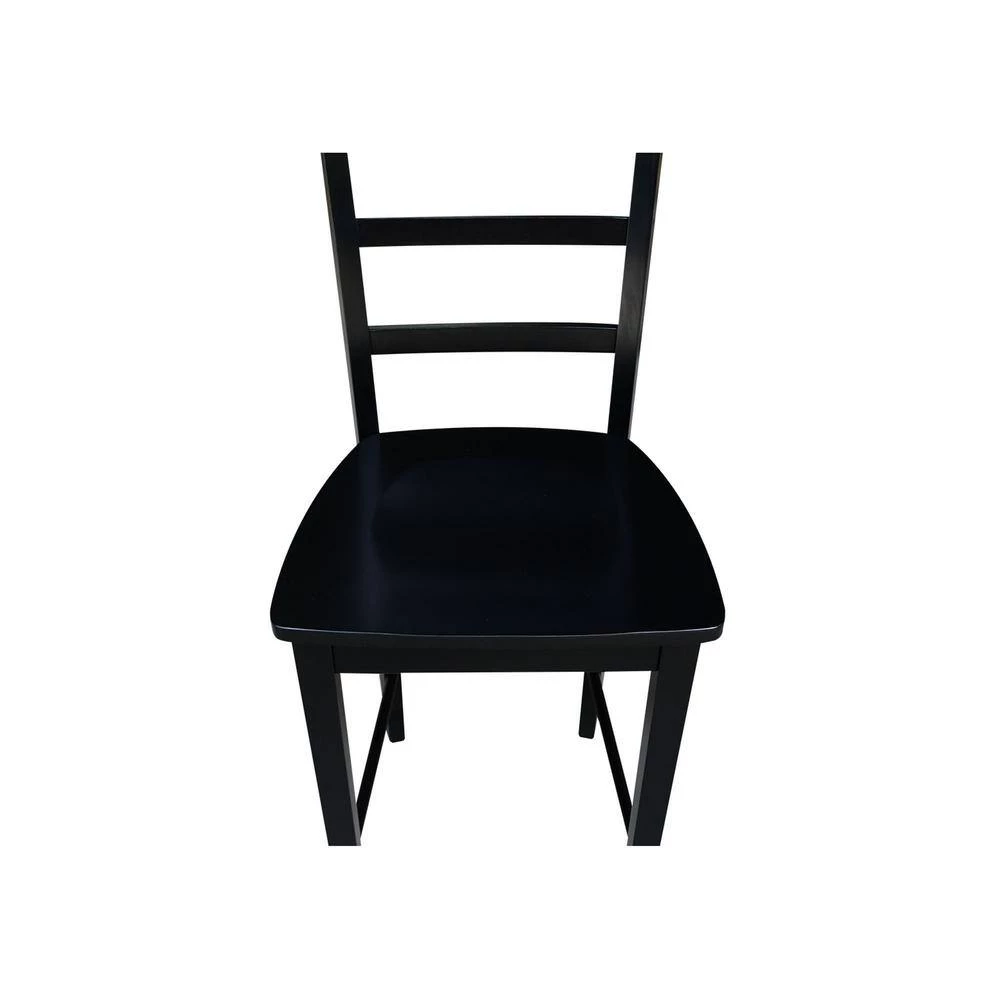 Laurel 3-Piece Black 42 in. Gathering Dropleaf Table and Madrid Stool Dining Set by International Concepts 3 Laurel 3-Piece Black 42 in. Gathering Dropleaf Table and Madrid Stool Dining Set by International Concepts - Image 3