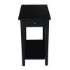 Narrow 25 in. H Black Solid Wood End Table by International Concepts