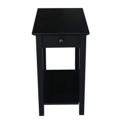Narrow 25 in. H Black Solid Wood End Table by International Concepts