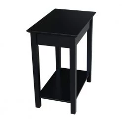 Narrow 25 in. H Black Solid Wood End Table by International Concepts -International Concepts Sales black international concepts end side tables ot46 2214 66 1000