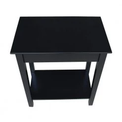 Narrow 25 in. H Black Solid Wood End Table by International Concepts -International Concepts Sales black international concepts end side tables ot46 2214 a0 1000