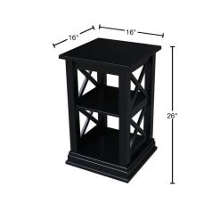 Hampton 26 in. H Black Accent Table by International Concepts -International Concepts Sales black international concepts end side tables ot46 70a 40 1000