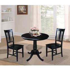 Black 36 in. x 36 in. x 48 in. Extension Laurel Pedestal Table by International Concepts 13 Black 36 in. x 36 in. x 48 in. Extension Laurel Pedestal Table by International Concepts -International Concepts Sales black international concepts kitchen dining tables k46 36rxt 44 1000