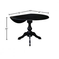 Sophia Black 42 in. Drop-leaf Solid Wood Table by International Concepts -International Concepts Sales black international concepts kitchen dining tables k46 42dpt 11b 40 1000