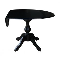 Sophia Black 42 in. Drop-leaf Solid Wood Table by International Concepts -International Concepts Sales black international concepts kitchen dining tables k46 42dpt 11b 44 1000