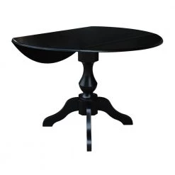 Sophia Black 42 in. Drop-leaf Solid Wood Table by International Concepts -International Concepts Sales black international concepts kitchen dining tables k46 42dpt 11b 4f 1000
