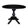 Sophia Black 42 in. Drop-leaf Solid Wood Table by International Concepts