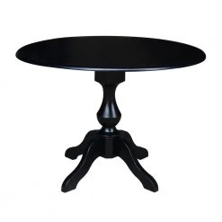 Sophia Black 42 in. Drop-leaf Solid Wood Table by International Concepts