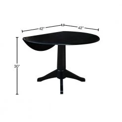 Olivia Black 42 in. Drop-leaf Solid Wood Dining Table by International Concepts -International Concepts Sales black international concepts kitchen dining tables k46 42dpt 27b 40 1000