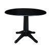 Olivia Black 42 in. Drop-leaf Solid Wood Dining Table by International Concepts