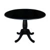 Laurel Black Solid Wood 42 in. Drop-leaf Dining Table by International Concepts