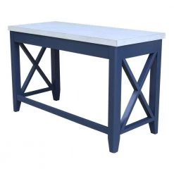 Hampton 48 in. Rectangular Blue/Chalk Wood Writing Desk and XX Chair (2-Piece Set) by International Concepts -International Concepts Sales blue chalk international concepts writing desks k62 of 67x 220 66 1000