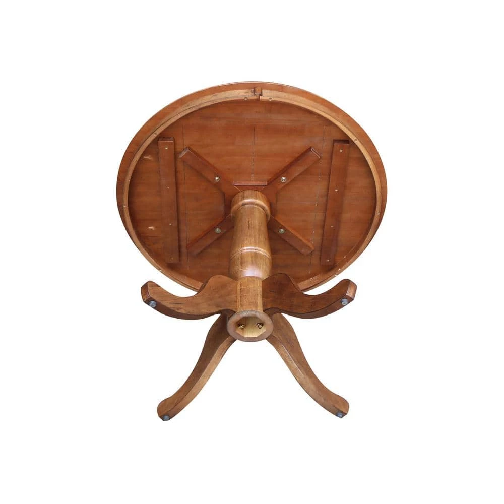 36 in. Bourbon Oak Round Pedestal Dining Table by International Concepts 4 36 in. Bourbon Oak Round Pedestal Dining Table by International Concepts - Image 4