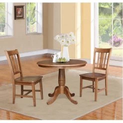 36 in. Bourbon Oak Round Pedestal Dining Table by International Concepts 11 36 in. Bourbon Oak Round Pedestal Dining Table by International Concepts -International Concepts Sales bourbon oak international concepts kitchen dining tables k42 36rt 1f 1000