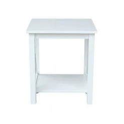 Hampton Pure White End Table by International Concepts -International Concepts Sales bright white international concepts end side tables ot08 70e 44 1000