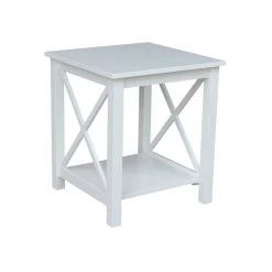 Hampton Pure White End Table by International Concepts