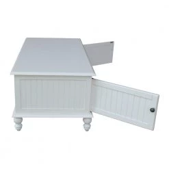 Cottage Beach 48 in. White Large Rectangle Wood Coffee Table by International Concepts -International Concepts Sales bright white rubbed international concepts coffee tables ot07 20c2 44 1000