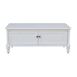 Cottage Beach 48 in. White Large Rectangle Wood Coffee Table by International Concepts -International Concepts Sales bright white rubbed international concepts coffee tables ot07 20c2 c3 1000