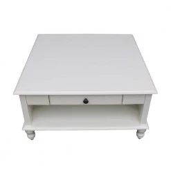 Cottage Beach 34 in. White Medium Square Wood Coffee Table with Drawers by International Concepts -International Concepts Sales bright white rubbed international concepts coffee tables ot07 20sc a0 1000