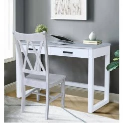 48 in. W Chalk/White Carson Desk with 2-Drawers and Chair by International Concepts 17 48 in. W Chalk/White Carson Desk with 2-Drawers and Chair by International Concepts -International Concepts Sales chalk white international concepts writing desks k128 71 c220 c3 1000