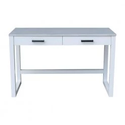 48 in. W Chalk / White Carson Desk with 2-Drawers by International Concepts