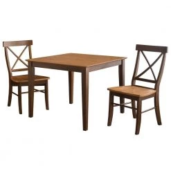 Skylar 3-Piece 36 in. Cinnamon/Espresso Square Wood Dining Set with X-Back Chairs by International Concepts 5 Skylar 3-Piece 36 in. Cinnamon/Espresso Square Wood Dining Set with X-Back Chairs by International Concepts -International Concepts Sales cinnamon espresso international concepts dining room sets k58 3636 c613 2 c3 1000