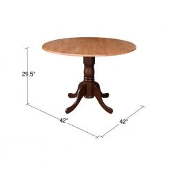 5-Piece 42 in. Cinnamon / Espresso Dual Drop Leaf Solid Wood Table with 4-Side chairs by International Concepts 25 5-Piece 42 in. Cinnamon / Espresso Dual Drop Leaf Solid Wood Table with 4-Side chairs by International Concepts -International Concepts Sales cinnamon espresso international concepts dining room sets k58 42dp c581 613 4 76 1000