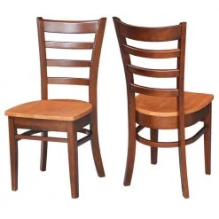 Brynwood 3-Piece 42 in. Cinnamon/Espresso Round Drop-Leaf Wood Dining Set with Emily Chairs by International Concepts -International Concepts Sales cinnamon espresso international concepts dining room sets k58 42dp c617 c3 1000