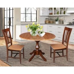 Sophia 3-Piece Cinnamon and Espresso 42 in. Dropleaf Table and San Remo Side Chair Dining Set by International Concepts -International Concepts Sales cinnamon espresso international concepts dining room sets k58 42dpt 11b c10 2 31 1000