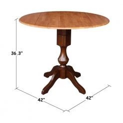 Sophia 3-Piece Cinnamon and Espresso 42 in. Gathering Dropleaf Table and San Remo Stools Dining Set by International Concepts -International Concepts Sales cinnamon espresso international concepts dining room sets k58 42dpt 11p s102 2 1f 1000