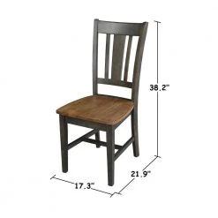 Laurel 5-Piece 36 in. Hickory/Coal Extendable Solid Wood Dining Set with San Remo Chairs by International Concepts -International Concepts Sales distressed hickory coal international concepts dining room sets k45 36rxt c10 4 4f 1000