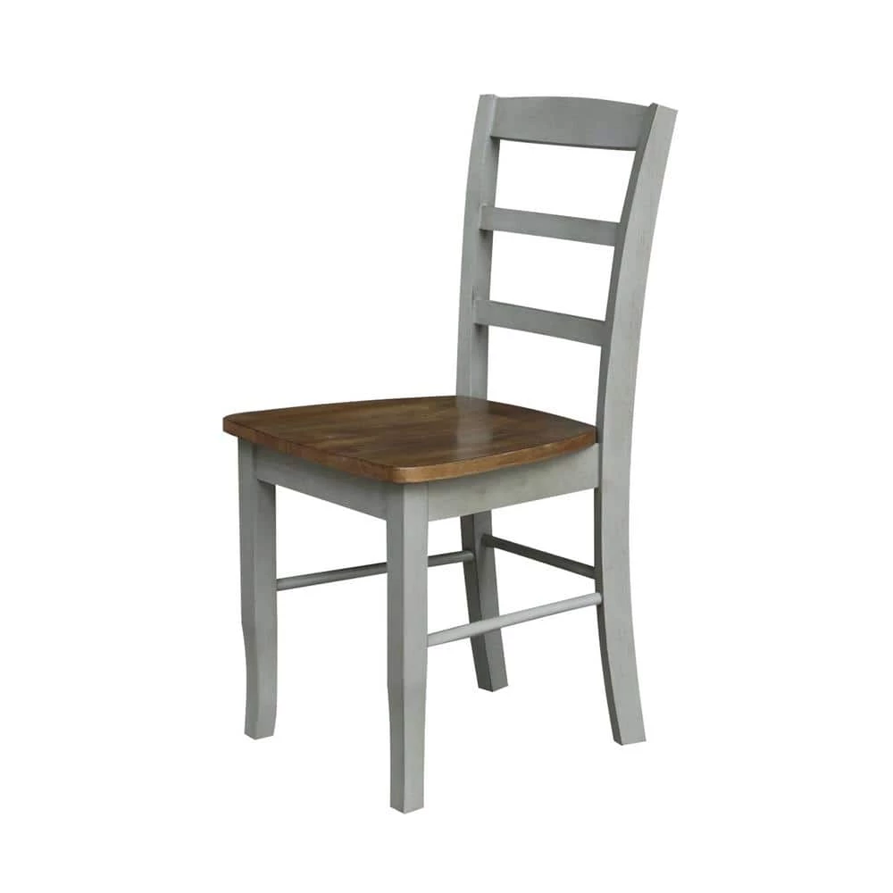 3-Piece Set Distressed Hickory and Stone 36 in. Round Dining table with 2-Side Chairs by International Concepts 3 3-Piece Set Distressed Hickory and Stone 36 in. Round Dining table with 2-Side Chairs by International Concepts - Image 3