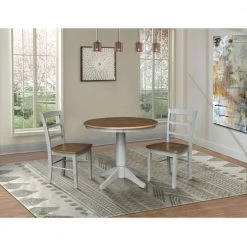 3-Piece Set Distressed Hickory and Stone 36 in. Round Dining table with 2-Side Chairs by International Concepts 16 3-Piece Set Distressed Hickory and Stone 36 in. Round Dining table with 2-Side Chairs by International Concepts -International Concepts Sales distressed hickory stone international concepts dining room sets k41 36rt 27b c2 2 c3 1000