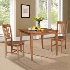 36 in. x 36 in. 3-Pieces Distressed Oak Dining Table with Solid Wood Top - 2 RTA chairs by International Concepts -International Concepts Sales distressed oak international concepts dining room sets k42 3636 c10p c3 1000