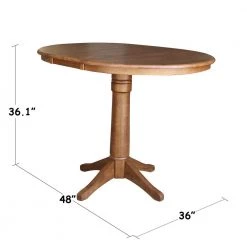 Olivia Distressed Oak 48 in. Oval Solid Wood Gathering Table by International Concepts -International Concepts Sales distressed oak international concepts kitchen dining tables k42 36rxt 27b 6b 4f 1000