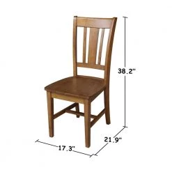 San Remo Distressed Pecan Wood Dining Chair (Set of 2) by International Concepts -International Concepts Sales distressed pecan international concepts dining chairs c59 10p 1f 1000