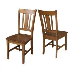 San Remo Distressed Pecan Wood Dining Chair (Set of 2) by International Concepts -International Concepts Sales distressed pecan international concepts dining chairs c59 10p 4f 1000