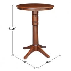 Olivia Espresso 30 in. Round Solid Wood Bar Table by International Concepts -International Concepts Sales espresso international concepts bar tables k581 30rt 27b 6b 2 c3 1000