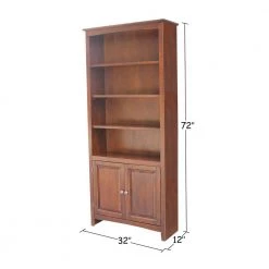 72 in. Espresso Wood 6-shelf Standard Bookcase with Adjustable Shelves by International Concepts -International Concepts Sales espresso international concepts bookcases bookshelves k581 sh 3227a sh 322d c3 1000