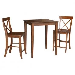 3 PC Set - Espresso Solid Wood 30 in. Square Table with 2 Side Stools by International Concepts 16 3 PC Set - Espresso Solid Wood 30 in. Square Table with 2 Side Stools by International Concepts -International Concepts Sales espresso international concepts dining room sets k581 3030 s6172 2 c3 1000