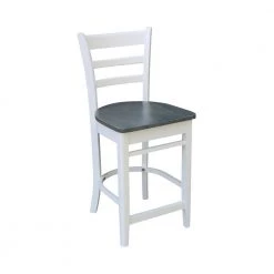 3-Piece Set Heather Gray and White 36 in. Round Gathering Height Table with 2-Counter Height Stools by International Concepts -International Concepts Sales heather gray white international concepts dining room sets k05 36rt 11p s6172 2 4f 1000
