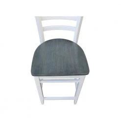 3-Piece Set Heather Gray and White 36 in. Round Gathering Height Table with 2-Counter Height Stools by International Concepts -International Concepts Sales heather gray white international concepts dining room sets k05 36rt 11p s6172 2 a0 1000