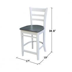 3-Piece Set Heather Gray and White 36 in. Extendable Gathering Height Table with 2-Counter Height Stools by International Concepts -International Concepts Sales heather gray white international concepts dining room sets k05 36rxt 11 s6172 2 44 1000