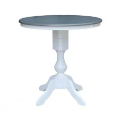 3-Piece Set Heather Gray and White 36 in. Extendable Gathering Height Table with 2-Counter Height Stools by International Concepts -International Concepts Sales heather gray white international concepts dining room sets k05 36rxt 11 s6172 2 4f 1000